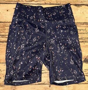 FLX Women’s Size S Blue Floral High Rise Biker Shorts